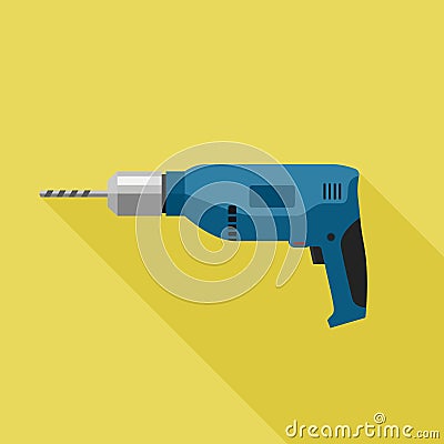 Drill flat icon Vector Illustration