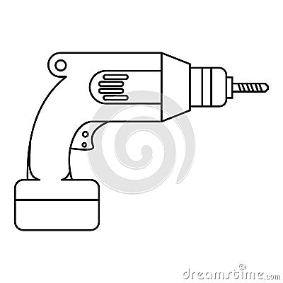 Drill icon, outline style Vector Illustration