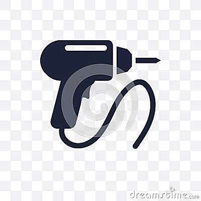 Drill transparent icon. Drill symbol design from Construction co Vector Illustration