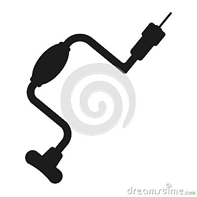 Drill Vector black icon on white background. Vector Illustration