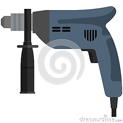 Drill vector icon hand power machine electric tool Vector Illustration