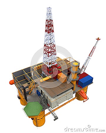 Drilling Offshore Platform Oil Rig Stock Photo