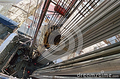 Drilling oil rig Western Siberia Russia Stock Photo