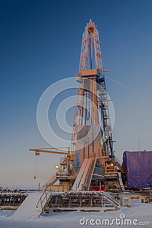 Drilling rig for drilling oil and gas wells Stock Photo