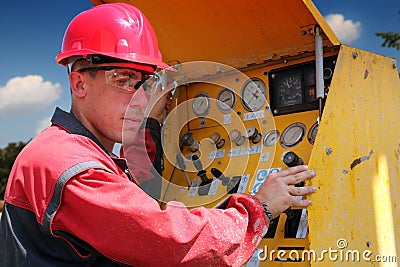 Drilling Rig Worker Stock Photo