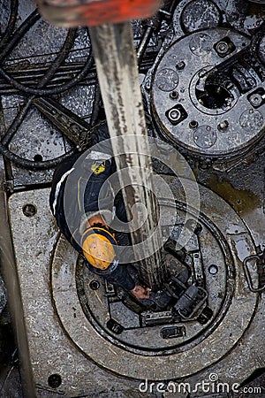 Drilling rig working on gas field Editorial Stock Photo