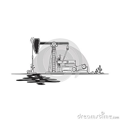 Drilling Rigs,Isolated on white background,Front view,Desert Drilling Rig Vector Illustration