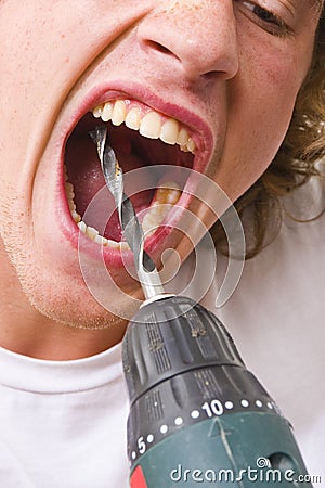 Drilling in teeth Stock Photo