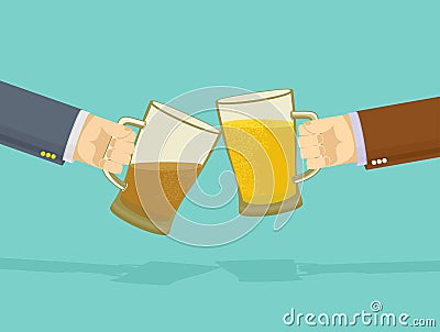 Drink Bar Poster. beer hands Vector Illustration