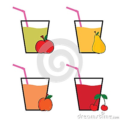 Drink fruit colot vector Vector Illustration