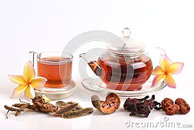 Drink herbal colon cleansing and fat accumulation. Stock Photo