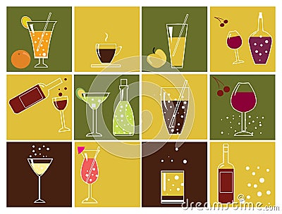 Drink icons Vector Illustration