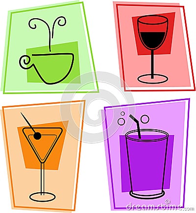 Drink icons Stock Photo