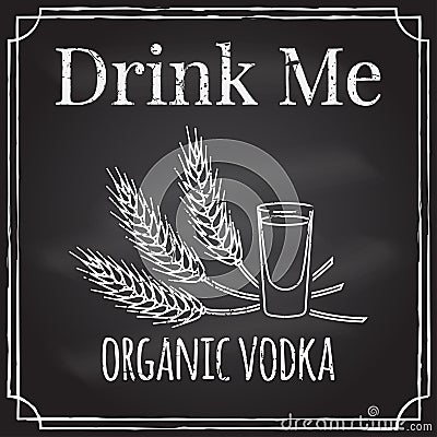 Drink me. Elements on the theme of the restaurant business. Cha Vector Illustration