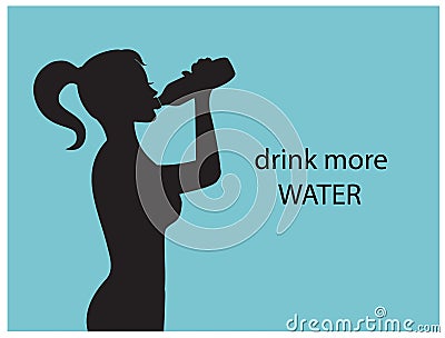 Drink more water for health Vector Illustration