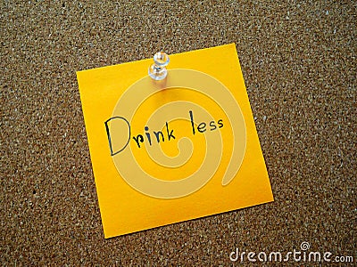 Drink less on post it note Stock Photo
