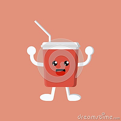 Drink Soda Character Cola Cute illustration Vector Illustration