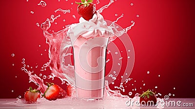 Drink strawberry beverage fruit smoothie milkshake Stock Photo