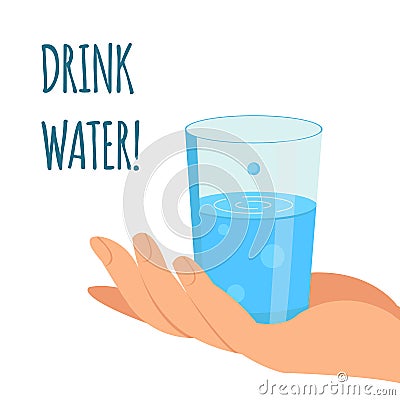 Drink Water Concept Flat Vector Illustration Vector Illustration