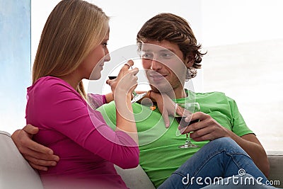 Drink wine Stock Photo