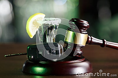 Drinking alcohol on driving ability Stock Photo