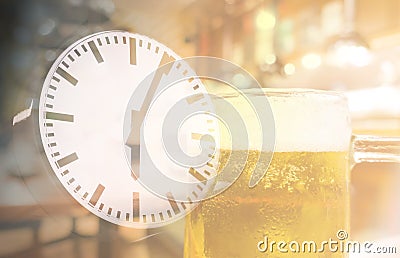 Drinking Beer time Happy hours Abstract Stock Photo