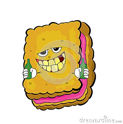 Drinking Biscuit cartoon Cartoon Illustration