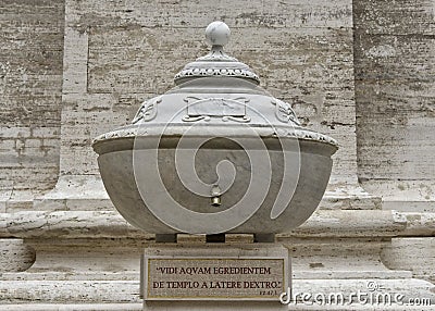 Drinking Fountain outside in Saint Peter`s Square, Vatican Museum Editorial Stock Photo