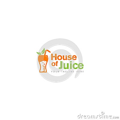 Drinking House Of Juice Logo Design Vector Illustration