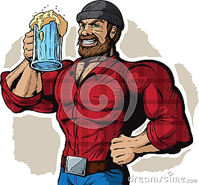 Drinking Lumberjack Stock Photo