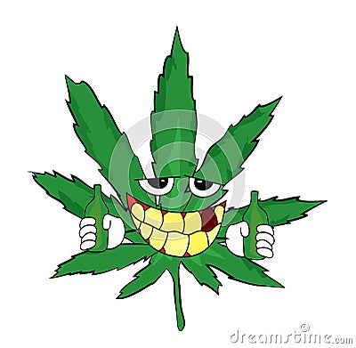 Drinking marihuana cartoon Cartoon Illustration