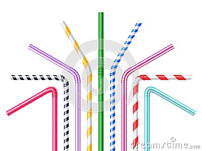 Drinking Straws Realistic Illustration Vector Illustration