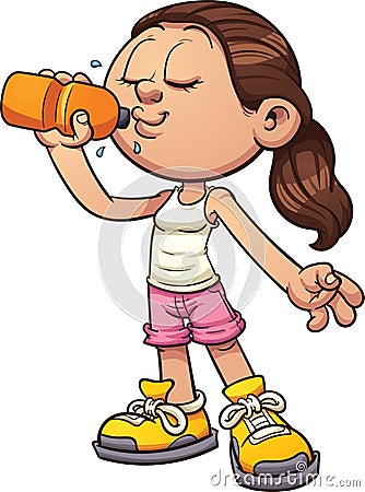 Drinking water Vector Illustration