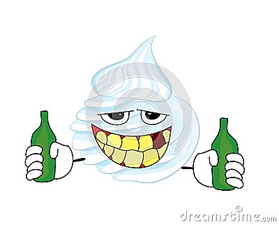 Drinking White meringue illustration Cartoon Illustration