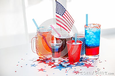 Drinks on american independence day party Stock Photo