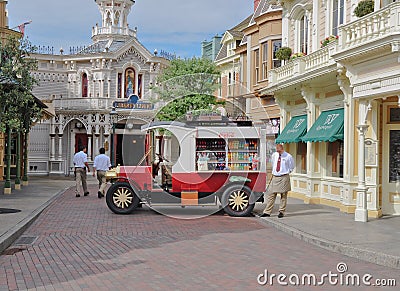 Drinks car in Main Street - EuroDisney Editorial Stock Photo