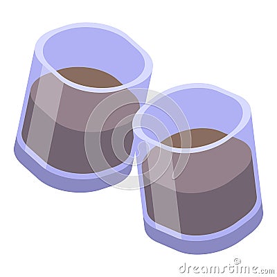 Drinks cheers icon, isometric style Vector Illustration