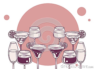 drinks cups set Vector Illustration