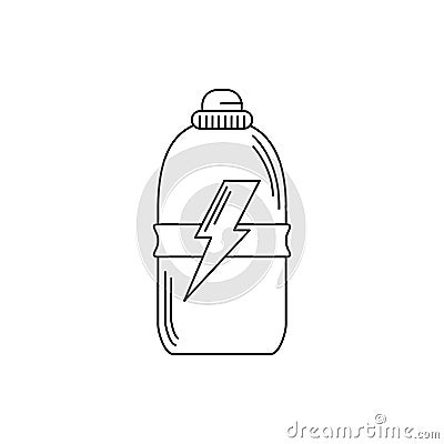 Drinks energy plastic bottle power sport line style icon Vector Illustration