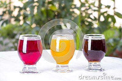 Drinks of Ramadan Carob , Hibiscus, and Qamar Eldin Stock Photo