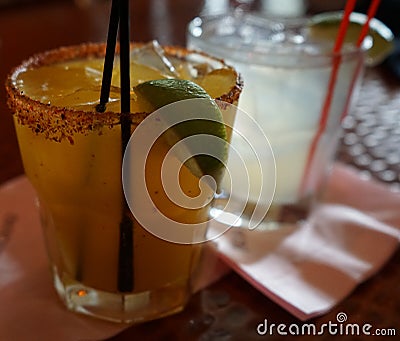 Drinks at Rosa Mexicano Stock Photo
