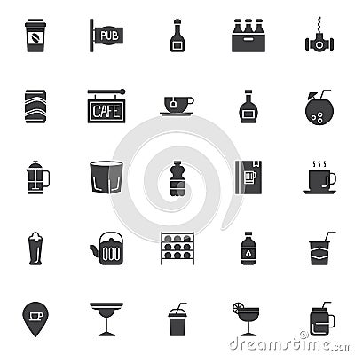 Drinks vector icons set Vector Illustration