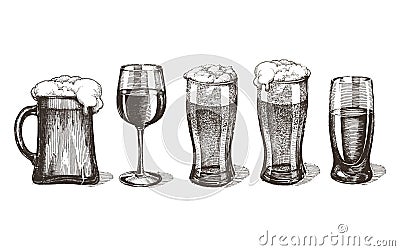 Drinks vector logo design template. glasses or Vector Illustration