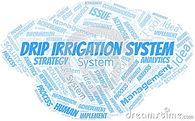 Drip Irrigation System typography vector word cloud Stock Photo