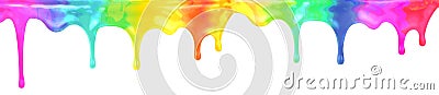 Drip spectrum color paint isolated with clipping path included Stock Photo