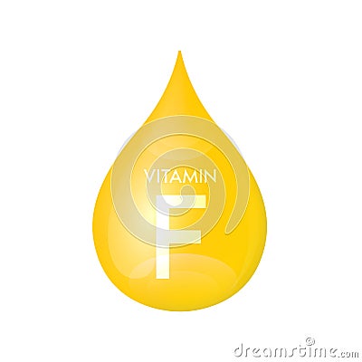 Drip vitamin F yellow icon 3D isolated on a white background. Vector Illustration