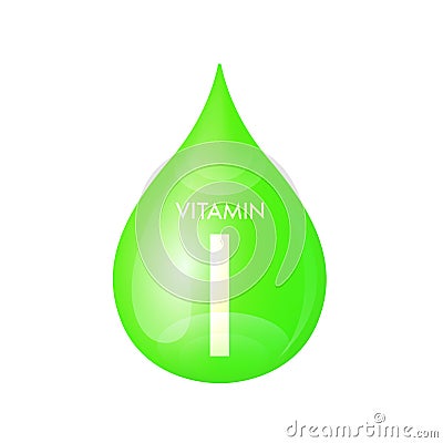 Drip vitamin I green icon 3D isolated on a white background. Vector Illustration