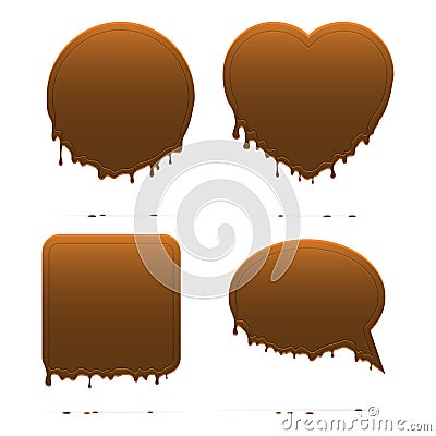 Dripping chocolate shapes Vector Illustration