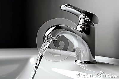 dripping faucet, AI generated Stock Photo
