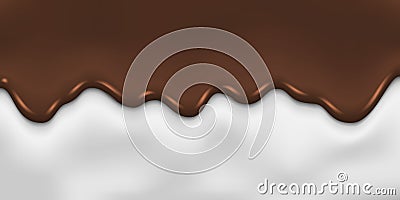 Dripping Melted Chocolate and Milk Background Stock Photo